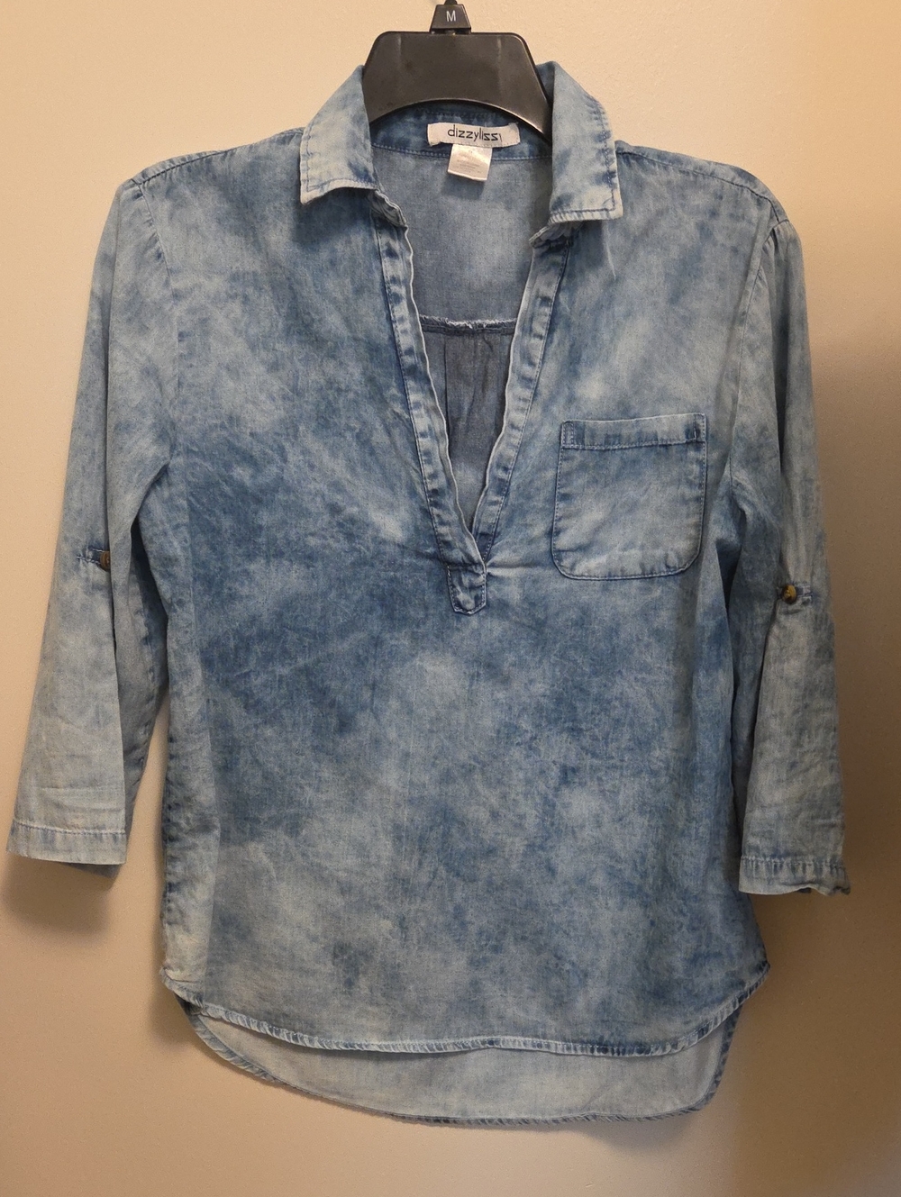 Dazzyliss Light Blue Denim Tunic Top